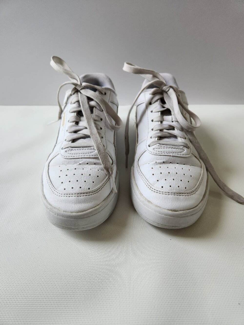 PUMA Caven Jr Youth 4C White Green Gold Sneakers Unisex Kids Basketball Style